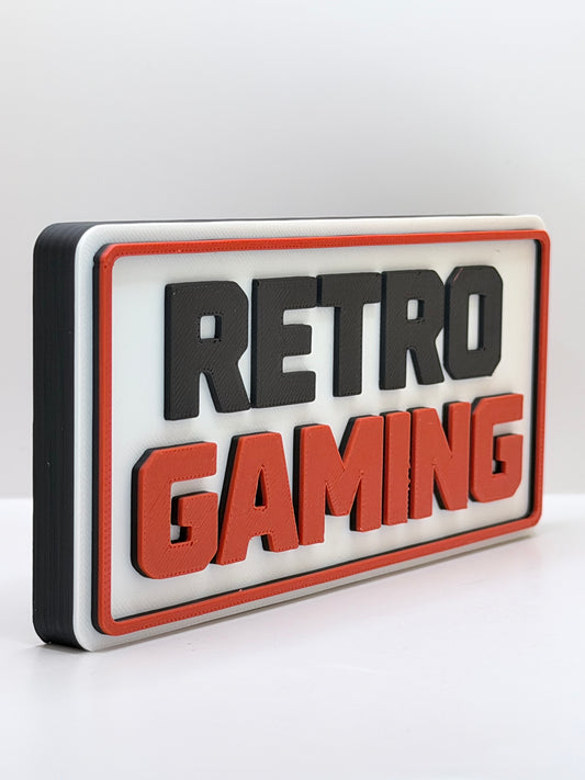 Retro Gaming – Logo décoratif rétro & nostalgie – 15 cm