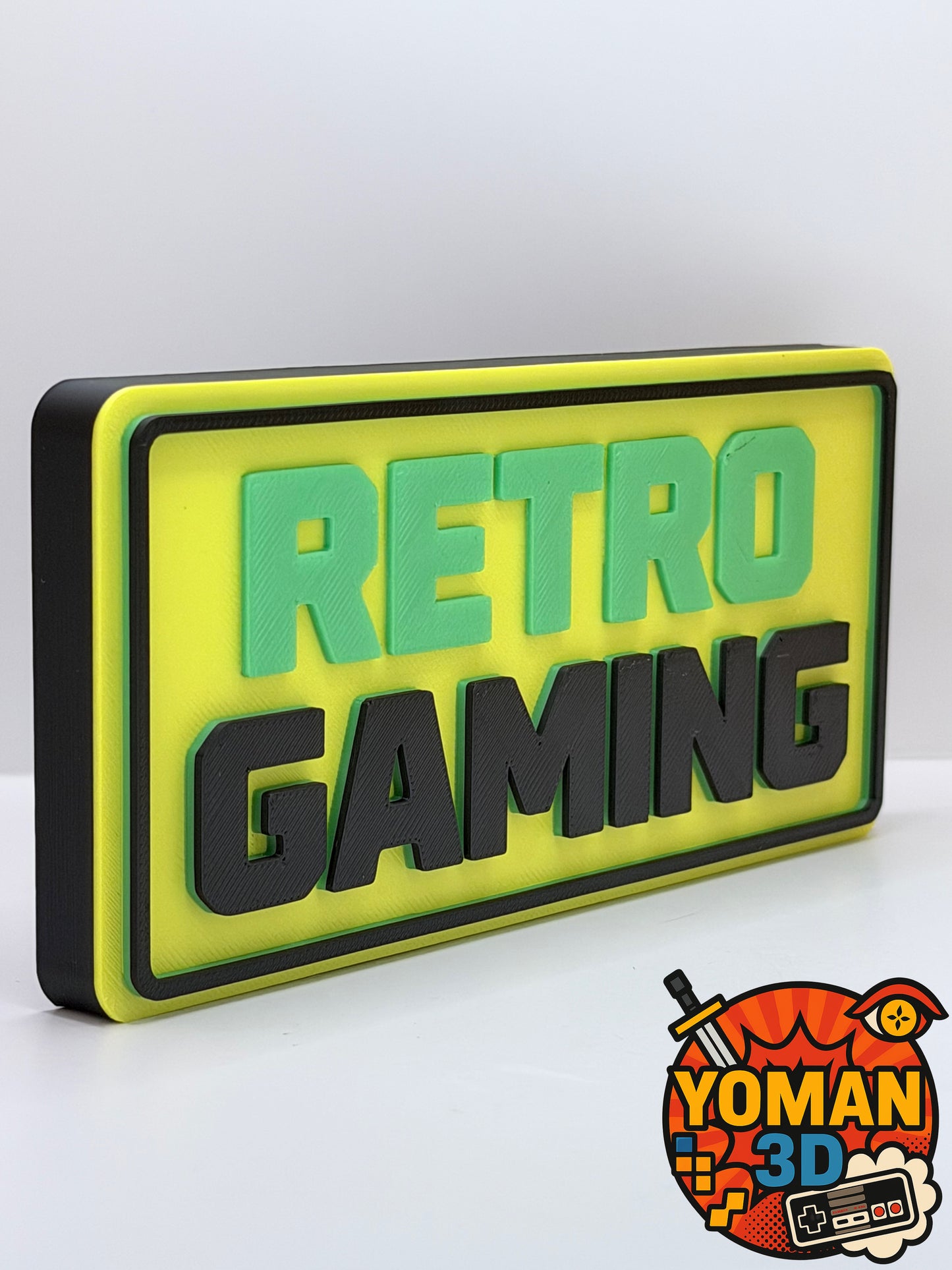 Retro Gaming – Logo décoratif rétro & nostalgie – 15 cm