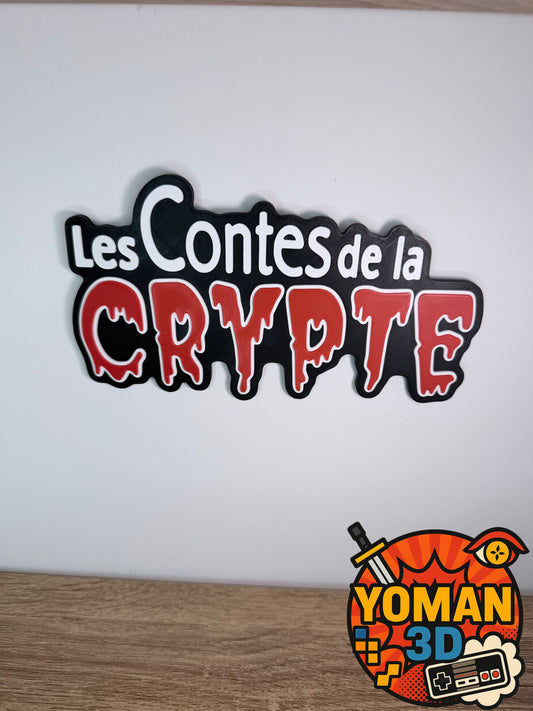 Les Contes de la Crypte – Logo déco horreur rétro – 20 cm (mural)