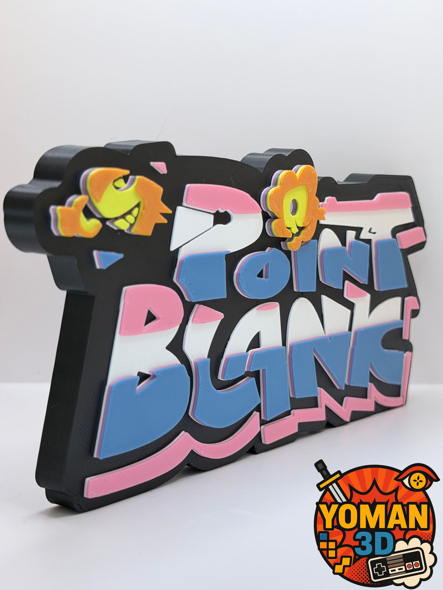 Point Blank – Logo décoratif gaming rétro – Arcade – 20 cm