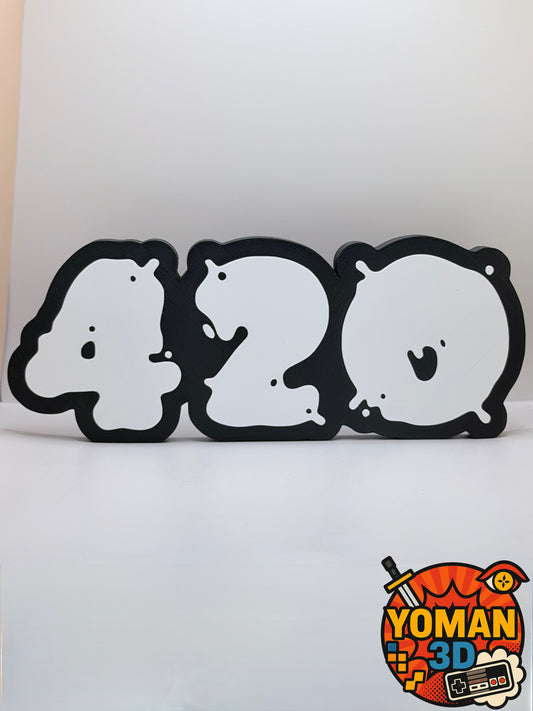 20 cm – 420 – Symbole culture cannabis – Logo décoratif street noir & blanc