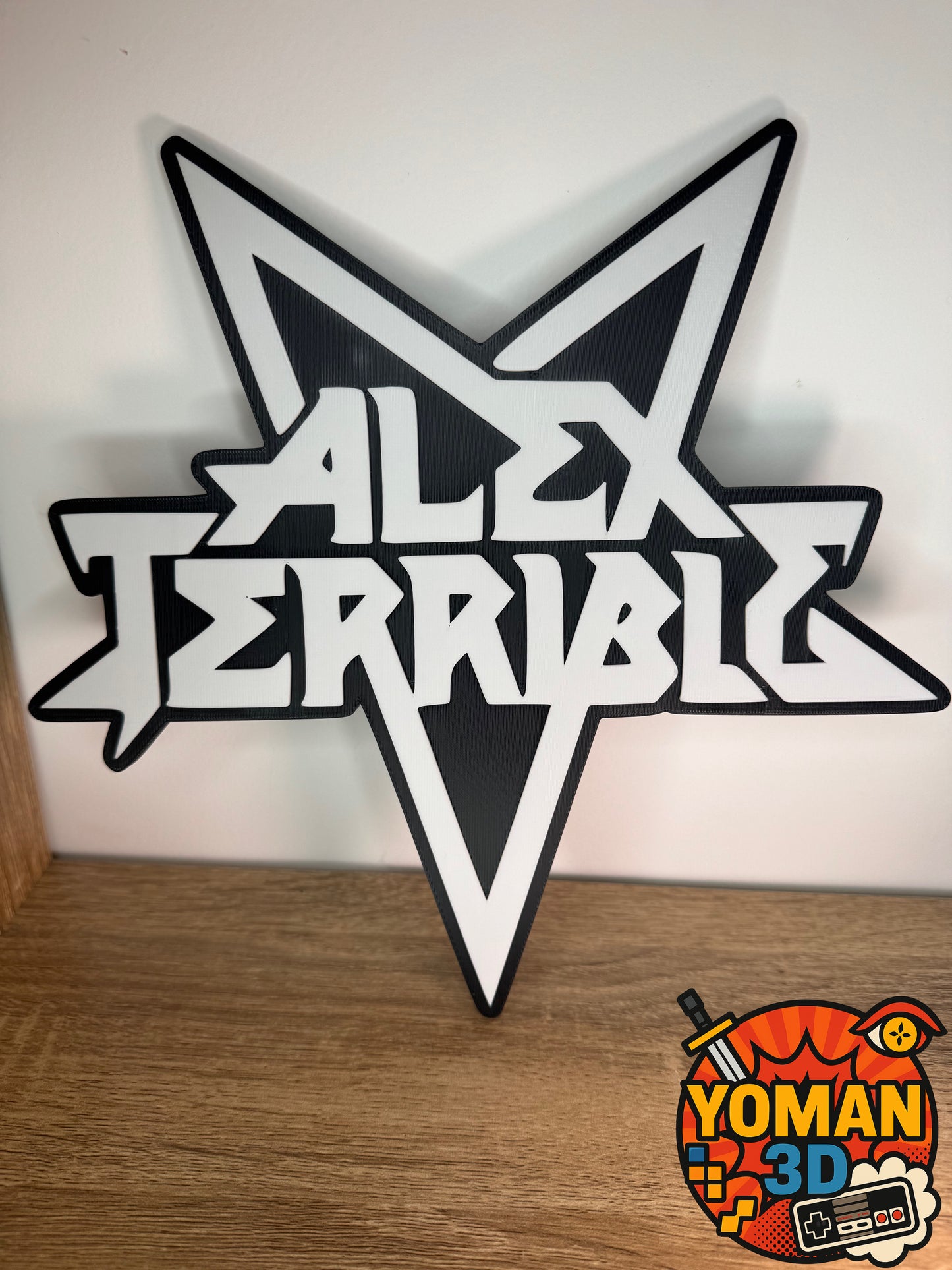 20 cm – Alex Terrible – Logo décoratif metal extrême (à poser / mural)