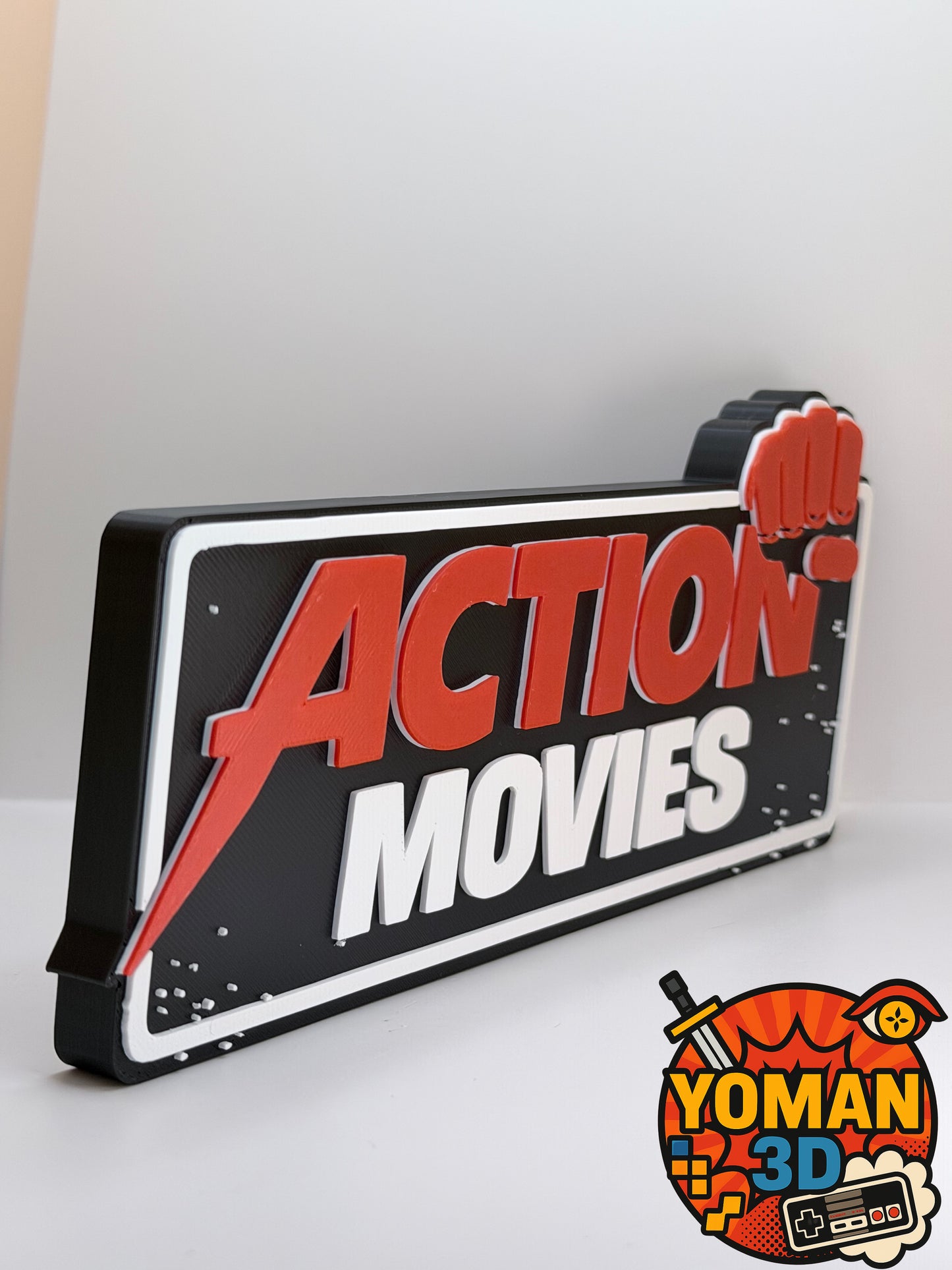 20 cm – Action Movies – Catégorie Films d’action – Logo décoratif cinéma