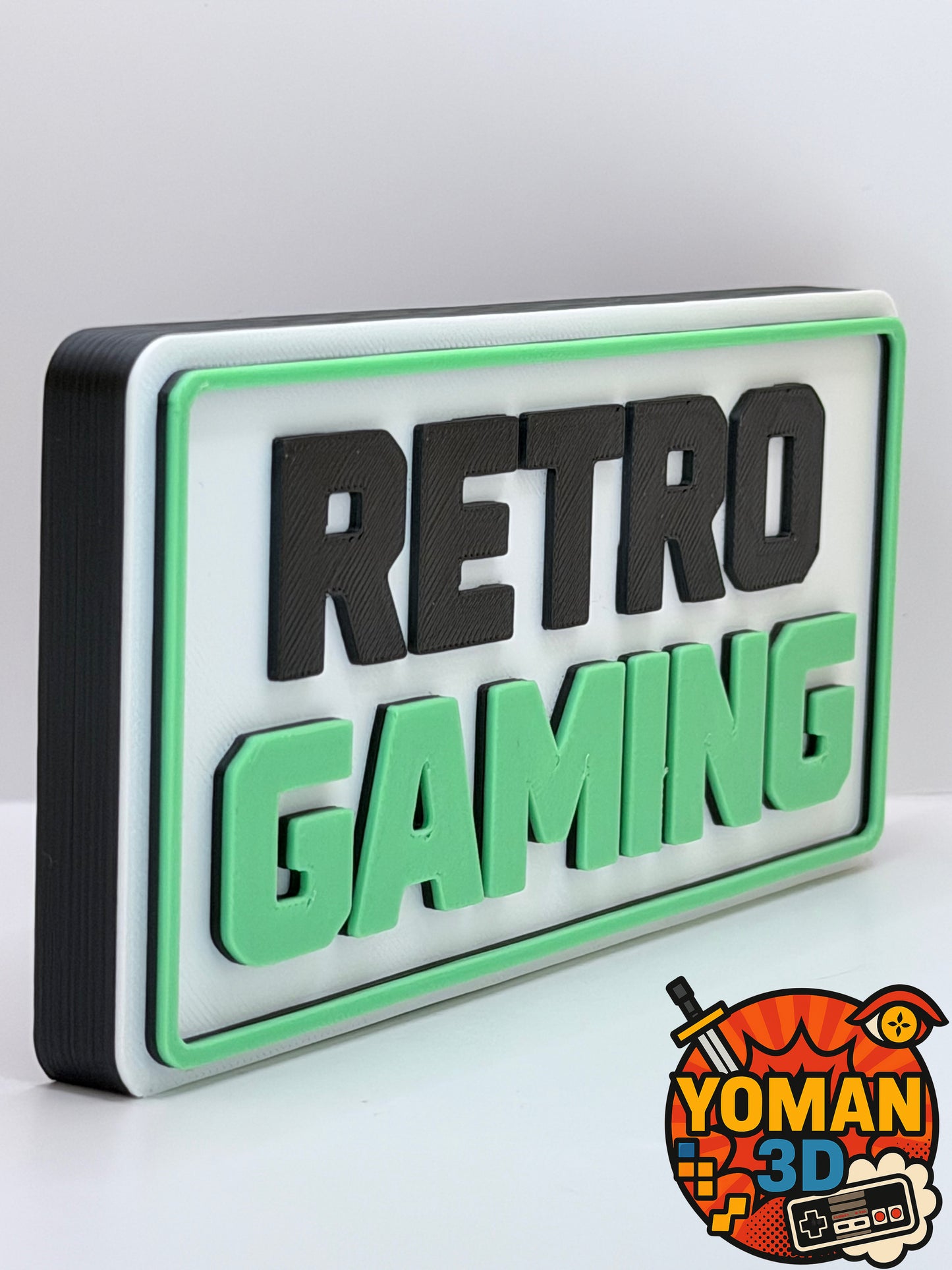 Retro Gaming – Logo décoratif rétro & nostalgie – 15 cm