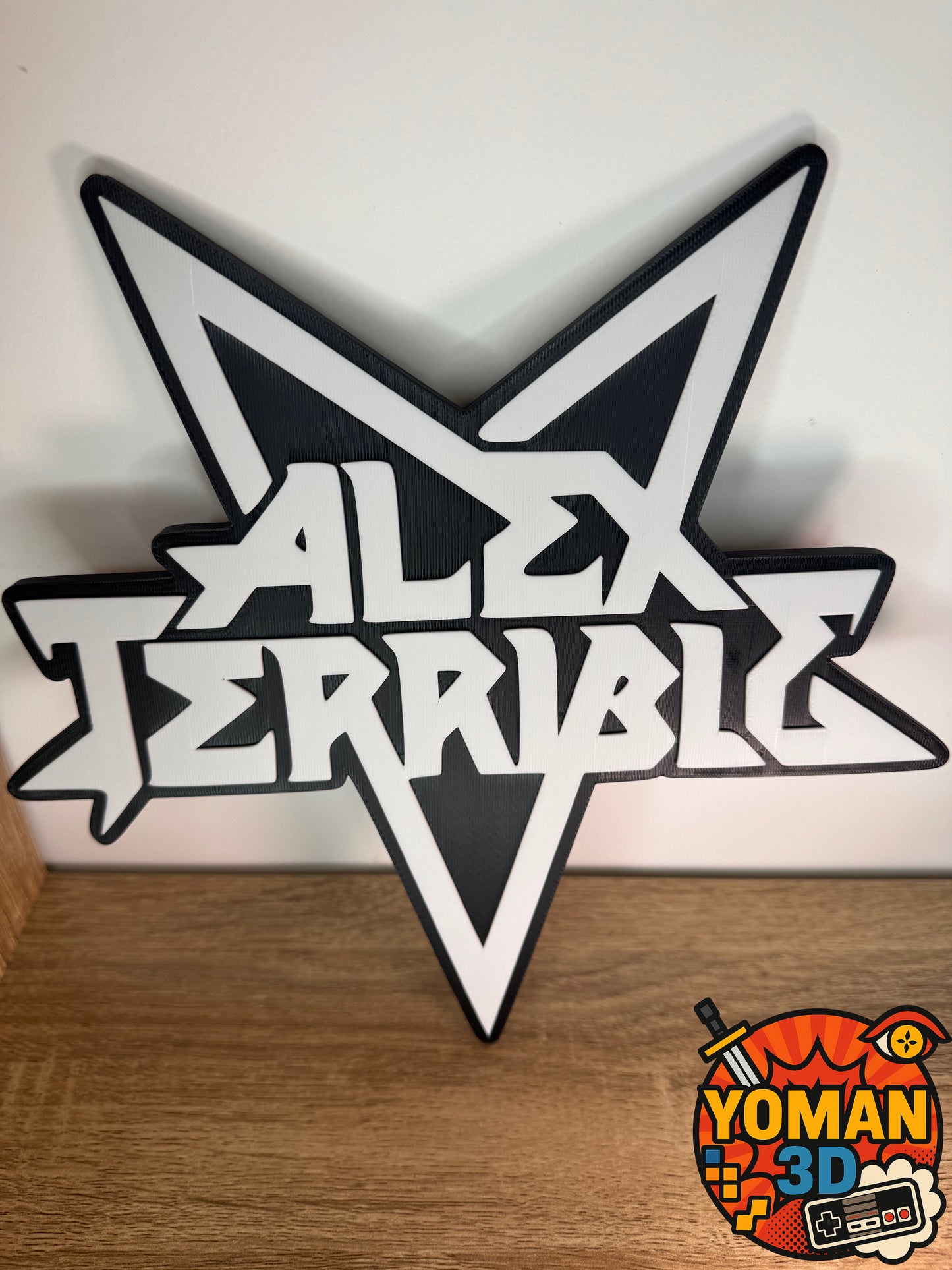 20 cm – Alex Terrible – Logo décoratif metal extrême (à poser / mural)