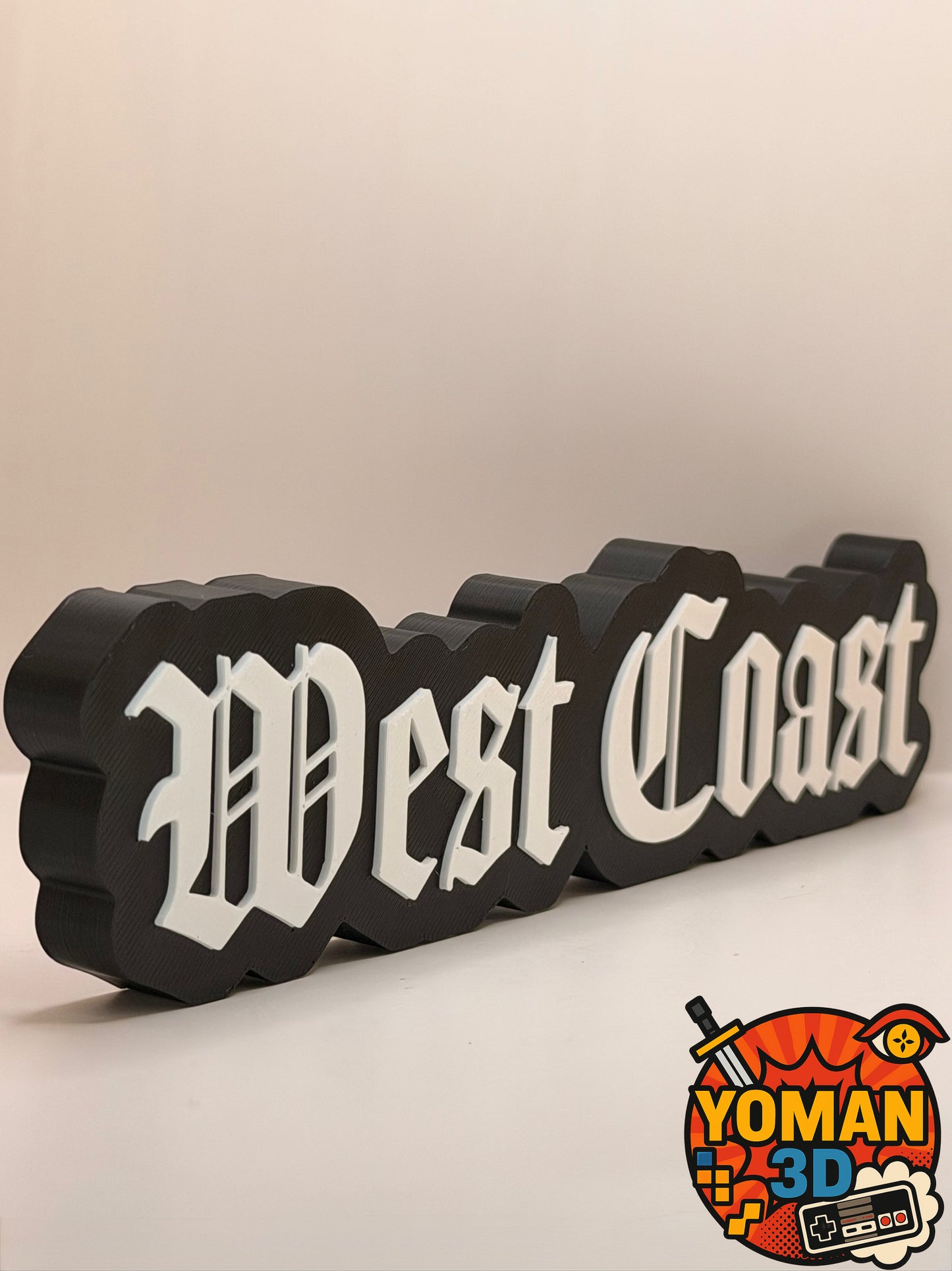 20 cm – West Coast – Logo décoratif typographique – Déco street & culture urbaine