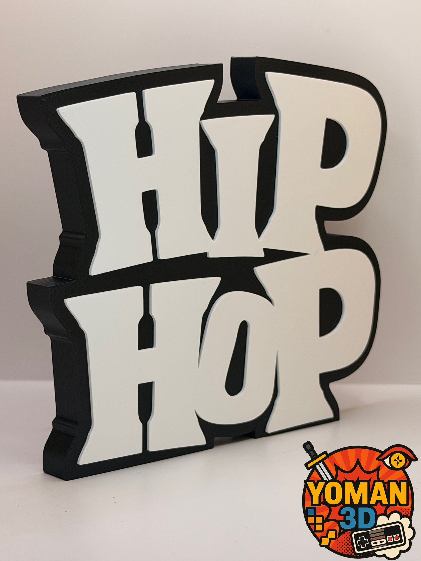 15 cm – Hip Hop – Logo décoratif culture urbaine noir et blanc