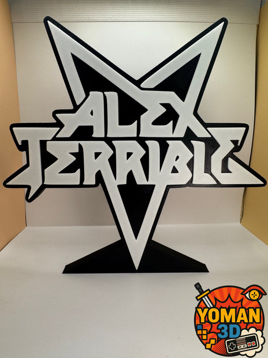 20 cm – Alex Terrible – Logo décoratif metal extrême (à poser / mural)