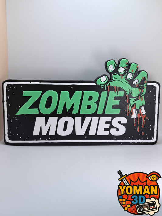 20 cm – Zombie Movies – Catégorie Films de zombies – Logo décoratif cinéma