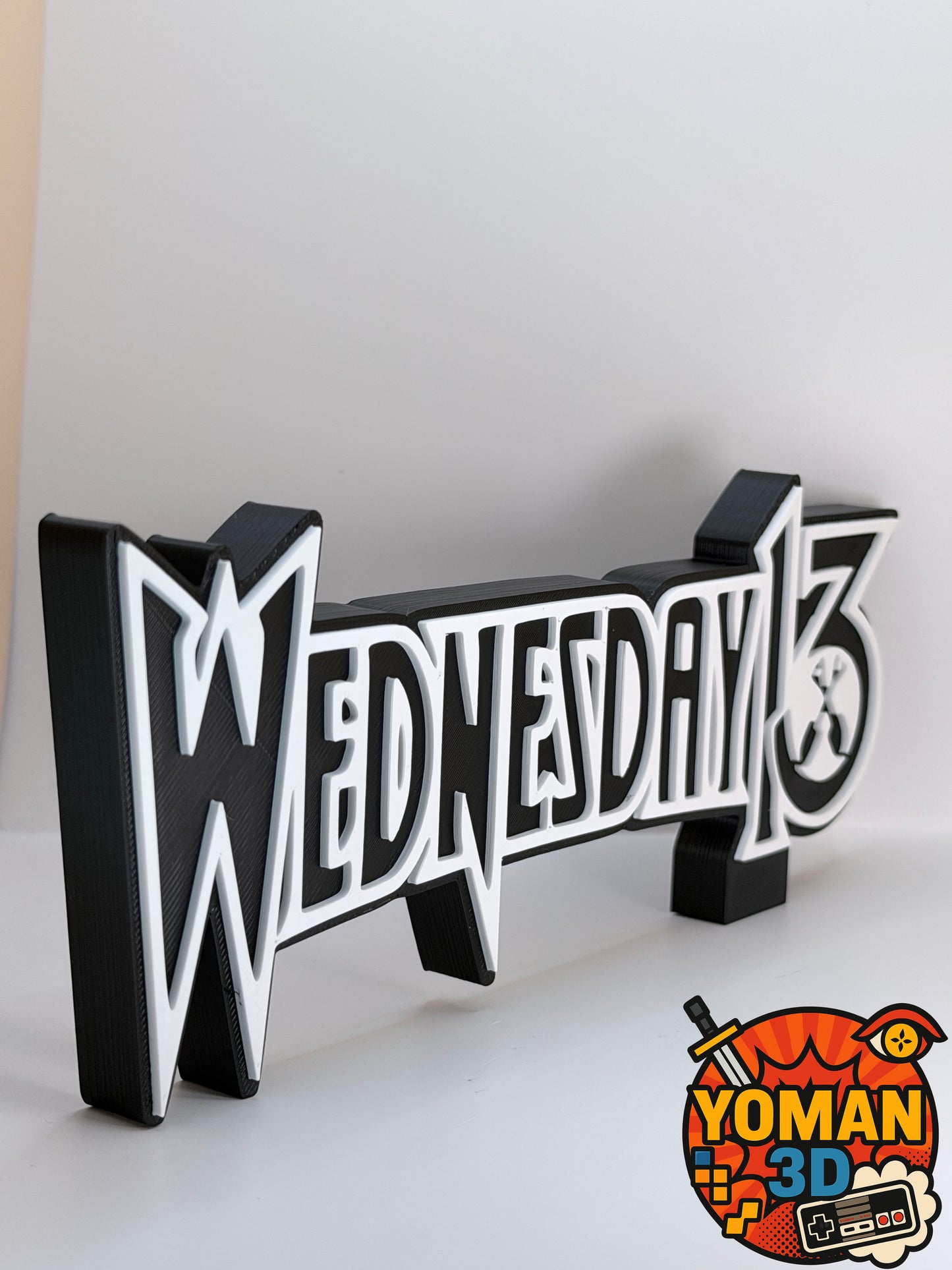 20 cm – Wednesday 13 – Logo décoratif horror punk / rock gothique – 3D