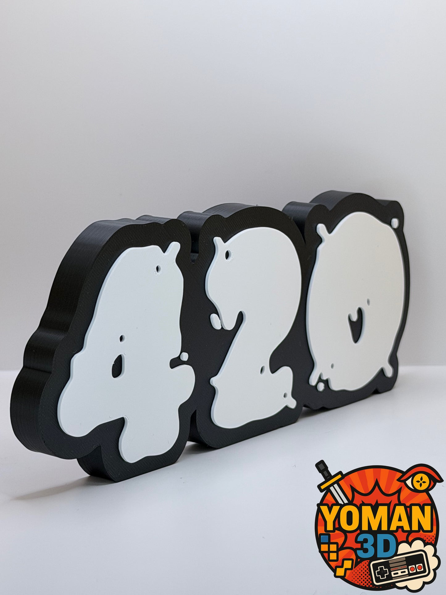 20 cm – 420 – Symbole culture cannabis – Logo décoratif street noir & blanc
