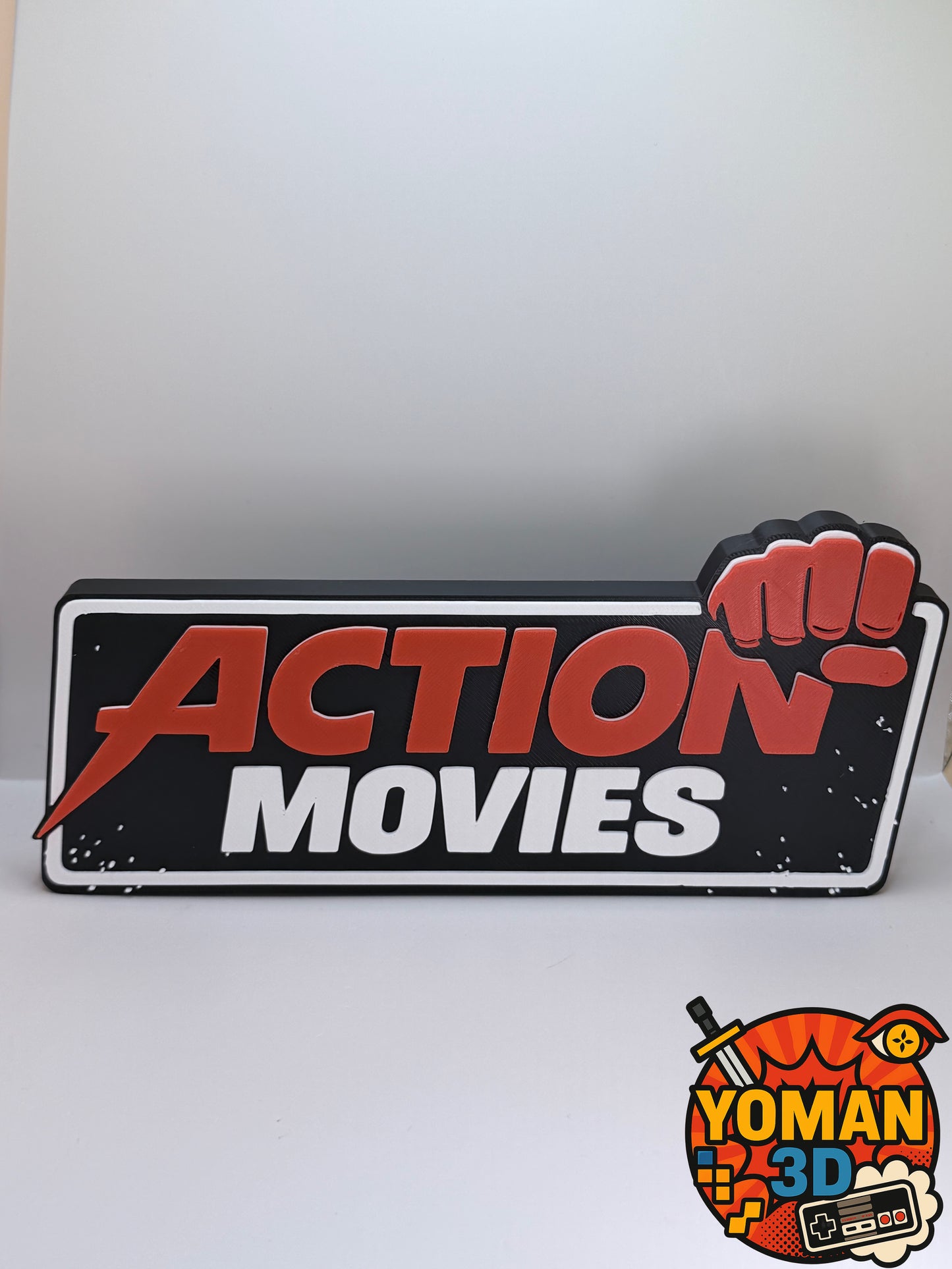 20 cm – Action Movies – Catégorie Films d’action – Logo décoratif cinéma