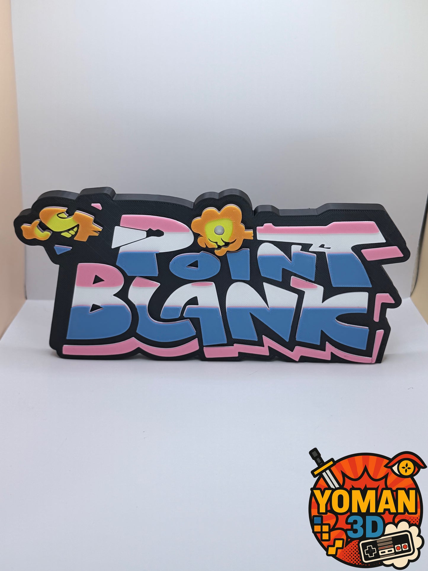 Point Blank – Logo décoratif gaming rétro – Arcade – 20 cm