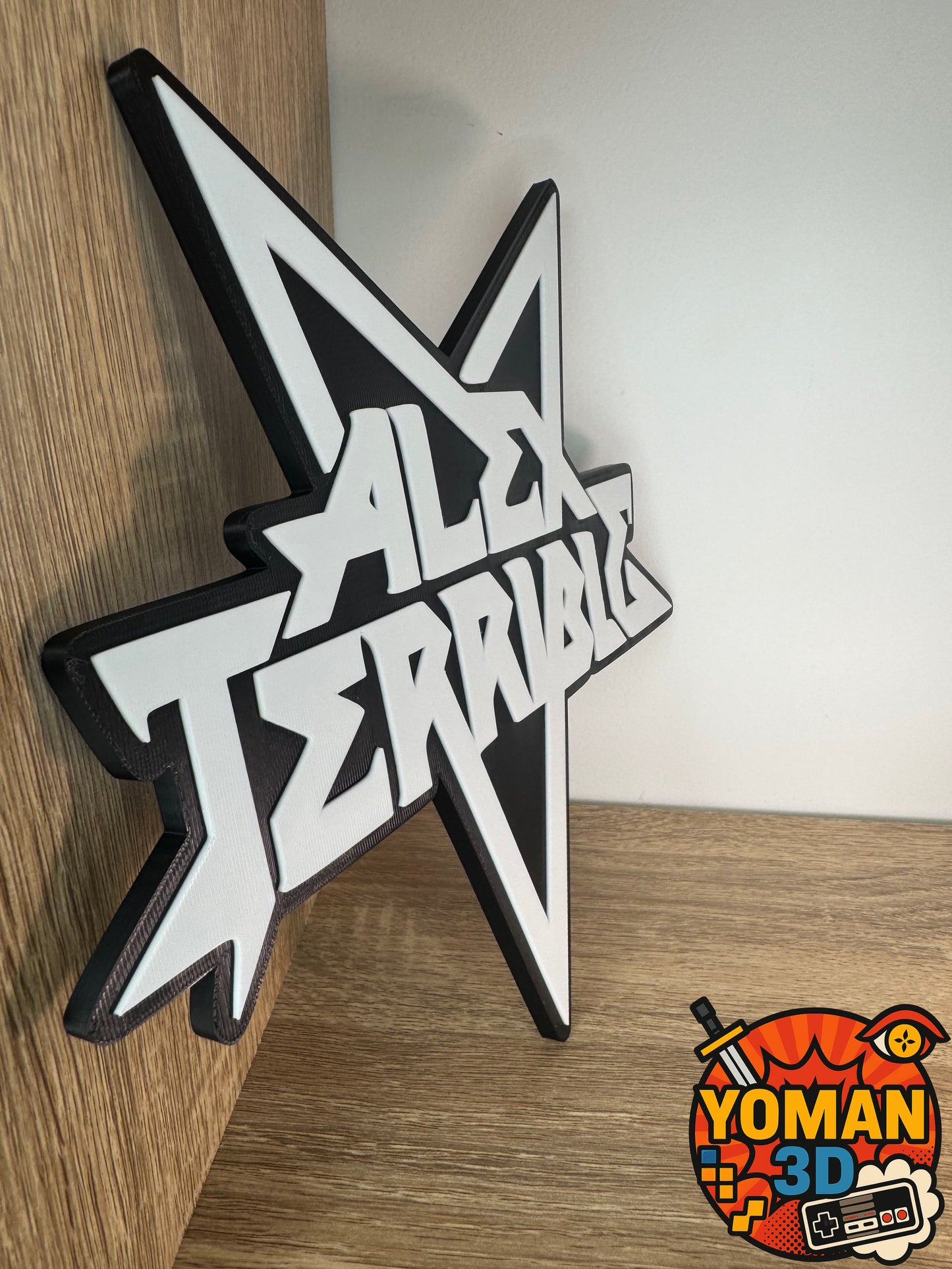 20 cm – Alex Terrible – Logo décoratif metal extrême (à poser / mural)