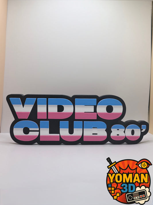 Vidéo Club 80’ – Logo déco rétro VHS – 20 cm