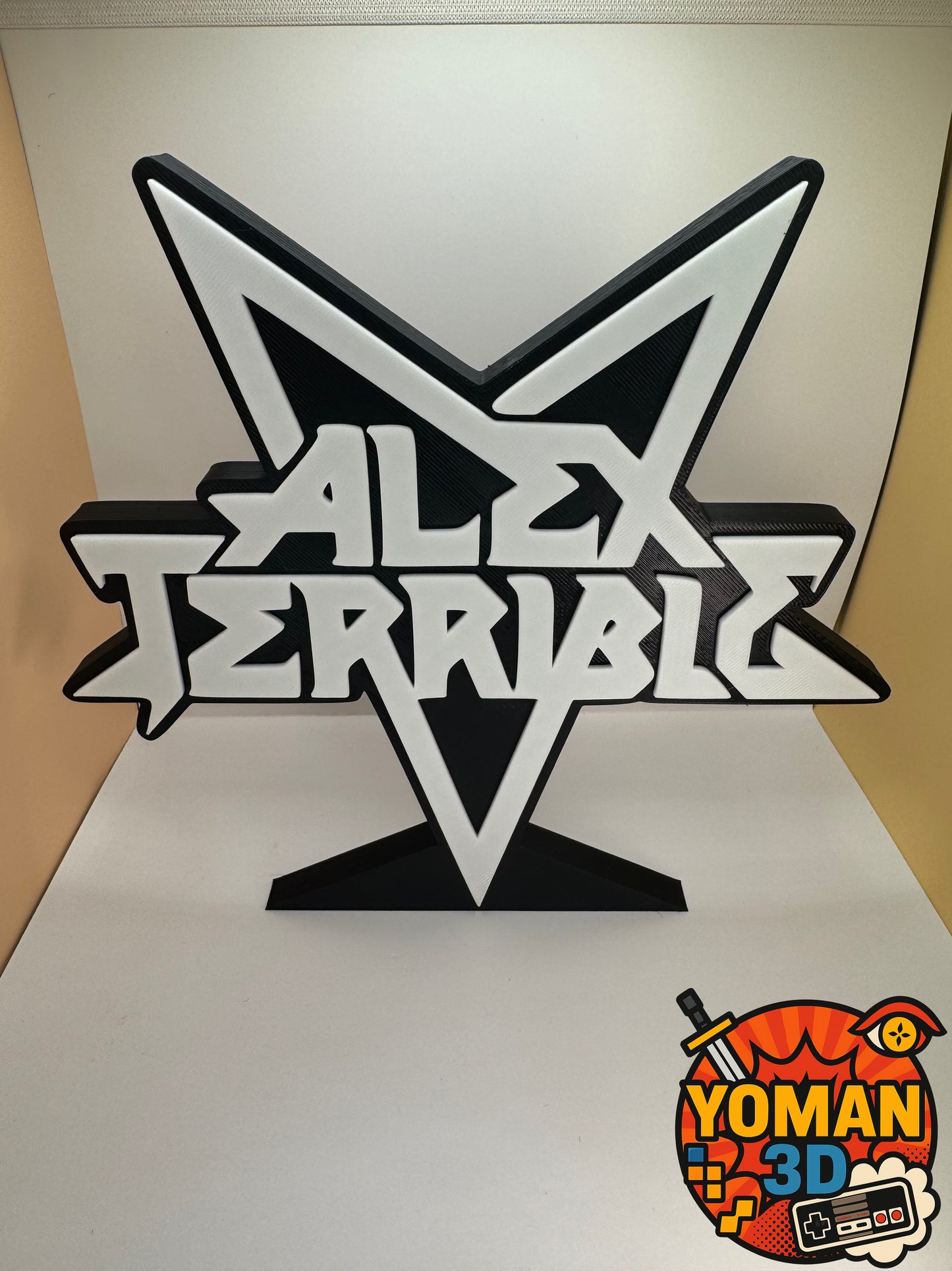 20 cm – Alex Terrible – Logo décoratif metal extrême (à poser / mural)