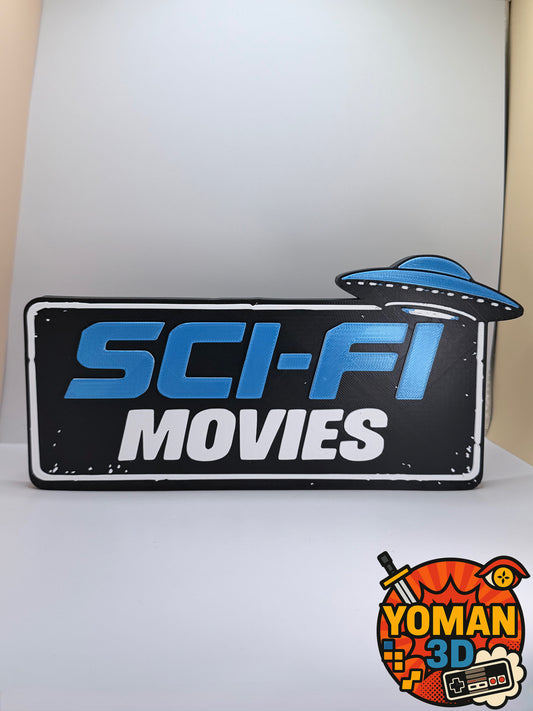 20 cm – Sci-Fi Movies – Catégorie Films de science-fiction – Logo décoratif cinéma
