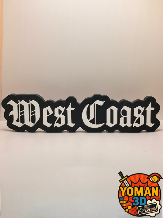 20 cm – West Coast – Logo décoratif typographique – Déco street & culture urbaine