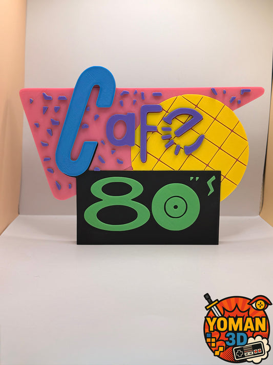 Café 80’s – Logo décoratif 20 cm – Déco rétro années 80